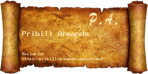 Pribill Armanda névjegykártya
